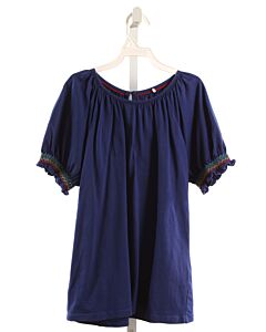 MINI BODEN  NAVY   SMOCKED KNIT SS SHIRT