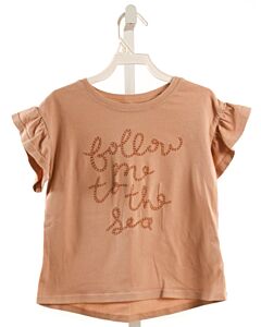 RYLEE & CRU  BROWN  PRINT  KNIT SS SHIRT