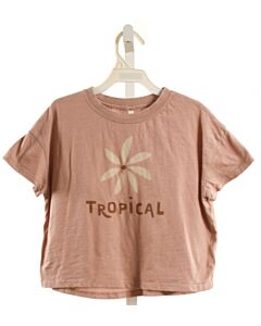 RYLEE & CRU  PINK   PRINTED DESIGN KNIT SS SHIRT