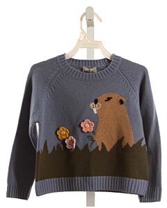 IL GUFO  BLUE   APPLIQUED SWEATER