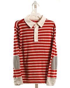 CREWCUTS RED KNIT STRIPED KNIT LS SHIRT