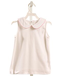 THE PROPER PEONY  WHITE KNIT   SLEEVELESS SHIRT WITH PICOT STITCHING