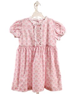JAMES & LOTTIE  PINK   PRINTED DESIGN DRESS WITH RUFFLE