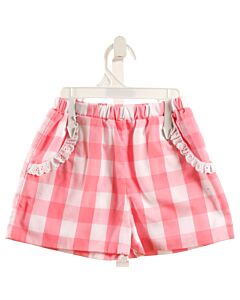 THE BEAUFORT BONNET COMPANY  PINK  WINDOWPANE  SHORTS WITH EYELET TRIM