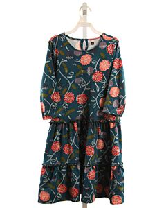 TEA  BLUE  FLORAL  KNIT DRESS