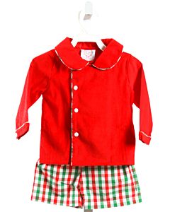 CECIL & LOU  RED CORDUROY GINGHAM  2-PIECE OUTFIT