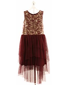 ZUNIE  MAROON TULLE   PARTY DRESS WITH SEQUINS
