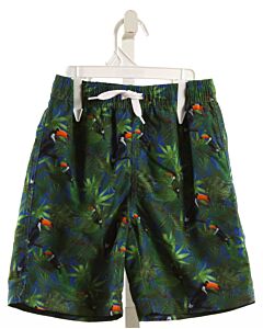 DEUX PAR DEUX  GREEN   PRINTED DESIGN SWIM TRUNKS
