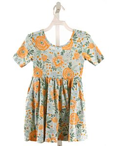 RUFFLE BUTTS  ORANGE  FLORAL  KNIT DRESS