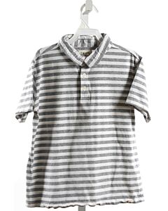 ME + HENRY  GRAY KNIT STRIPED  KNIT SS SHIRT