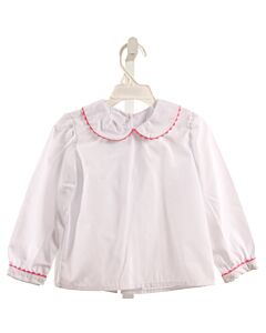 LITTLE THREADS  WHITE    SHIRT-LS WITH RIC RAC