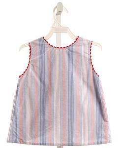 BELLA BLISS  RED  STRIPED  SLEEVELESS SHIRT WITH RIC RAC