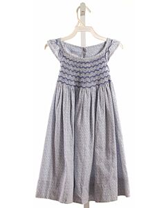 VIVE LA FETE  BLUE  FLORAL SMOCKED DRESS WITH RIC RAC