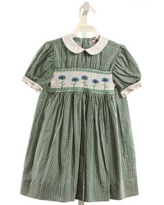 SMOCK SHOP  GREEN   SMOCKED DRESS