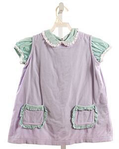 ALICE KATHLEEN  LAVENDER CORDUROY   DRESS WITH EYELET TRIM