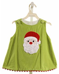 REMILYS  GREEN CORDUROY   DRESS WITH RIC RAC