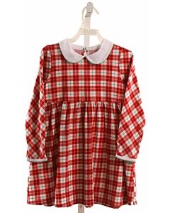 NO TAG  RED KNIT PLAID  DRESS