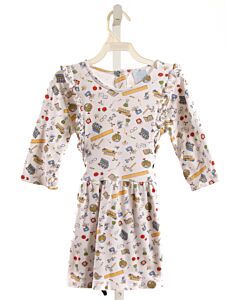 BELLA BLISS  WHITE   PRINTED DESIGN DRESS