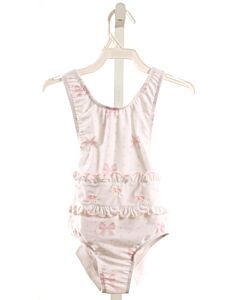 SAL & PIMENTA  PINK  POLKA DOT PRINTED DESIGN 1-PIECE SWIMSUIT WITH RUFFLE