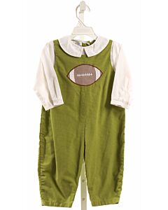 PETIT POMME  GREEN  GINGHAM APPLIQUED ROMPER