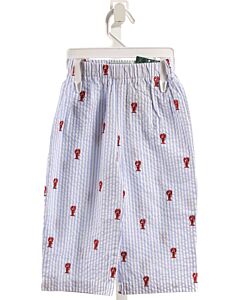 CPC  LT BLUE SEERSUCKER STRIPED EMBROIDERED PANTS