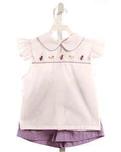ROSALINA  PURPLE  GINGHAM EMBROIDERED 2-PIECE OUTFIT
