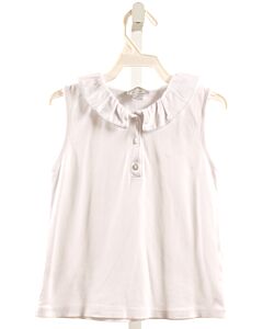 THE PROPER PEONY  WHITE    SLEEVELESS SHIRT WITH PICOT STITCHING