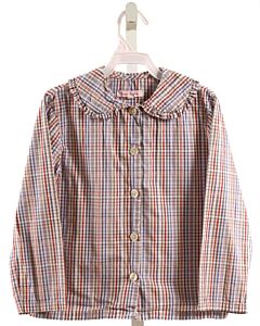 KAYCE HUGHES  MULTI-COLOR  PLAID  DRESS SHIRT WITH RUFFLE