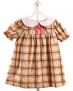 THE BEAUFORT BONNET COMPANY  BROWN  PLAID  DRESS WITH BOW