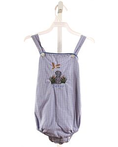 SOUTHERN SUNSHINE KIDS  BLUE  GINGHAM EMBROIDERED BUBBLE