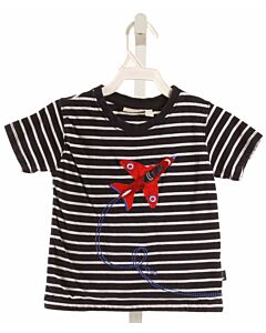 JOJO MAMAN BEBE  BLUE  STRIPED  KNIT SS SHIRT