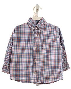 BELLA BLISS  BLUE  PLAID  DRESS SHIRT