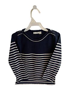 JOJO MAMAN BEBE  BLUE  STRIPED  KNIT LS SHIRT