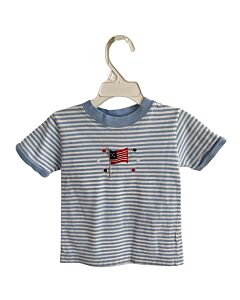 LITTLE ENGLISH  LT BLUE  STRIPED APPLIQUED KNIT SS SHIRT