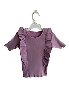 PINK CHICKEN  PURPLE    KNIT SS SHIRT WITH RUFFLE