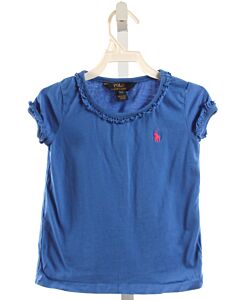 POLO BY RALPH LAUREN  BLUE    KNIT SS SHIRT WITH RUFFLE