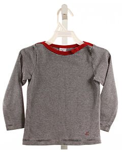 PETIT BATEAU  BLACK  STRIPED  KNIT LS SHIRT