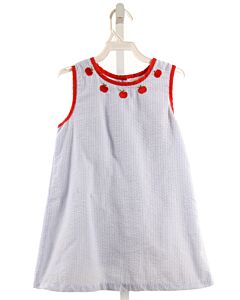 STITCHY FISH  BLUE SEERSUCKER STRIPED  DRESS