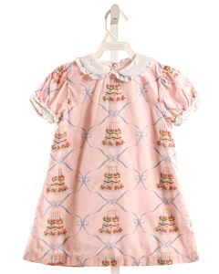 POSH PICKLE  PINK   PRINTED DESIGN DRESS WITH EYELET TRIM