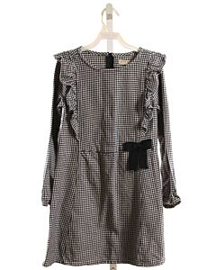 HOPE & HENRY  NAVY  HOUNDSTOOTH  DRESS WITH RUFFLE