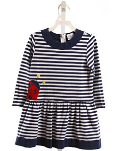 FLORENCE EISEMAN  BLUE  STRIPED  KNIT DRESS