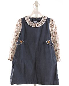 LITTLE ENGLISH  BLUE CORDUROY FLORAL  DRESS