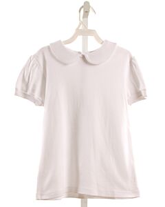 LUIGI  WHITE    KNIT SS SHIRT WITH PICOT STITCHING