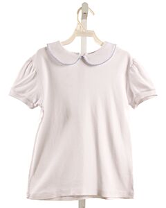 LUIGI WHITE KNIT SS SHIRT WITH PICOT STITCHING