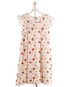 THE OAKS APPAREL   WHITE   PRINTED DESIGN KNIT DRESS WITH EYELET TRIM