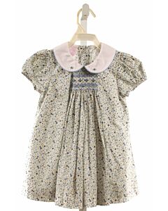 PETIT BEBE  BLUE  FLORAL SMOCKED DRESS