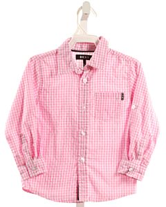 DKNY  PINK  GINGHAM  DRESS SHIRT