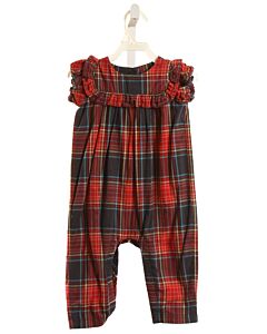 TEA  RED  PLAID  ROMPER