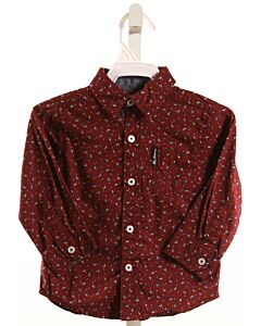 BEN SHERMAN  MAROON  POLKA DOT  DRESS SHIRT