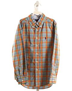 RALPH LAUREN  ORANGE  PLAID  DRESS SHIRT